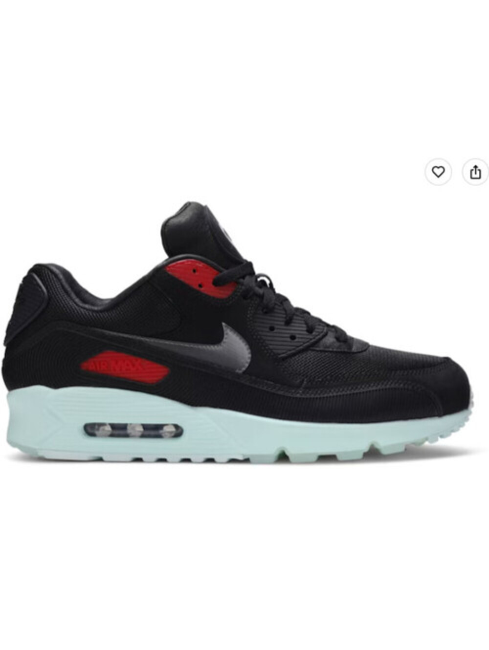 Nike Air Max 90 Premium "Vinyl" Black/Cool Grey-Teal Size 8